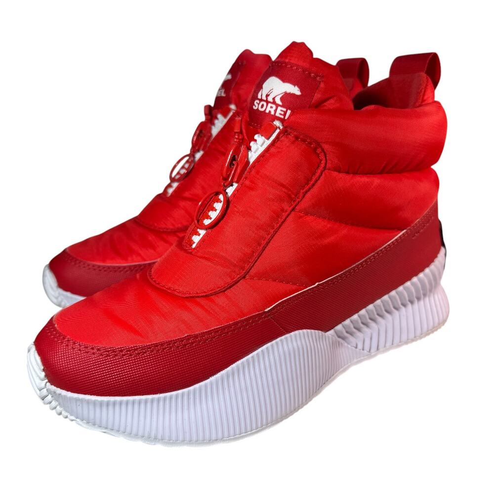 Sorel Out N About III Puffy Zip Boots Women's 6 Red Winter Casual Outdoors